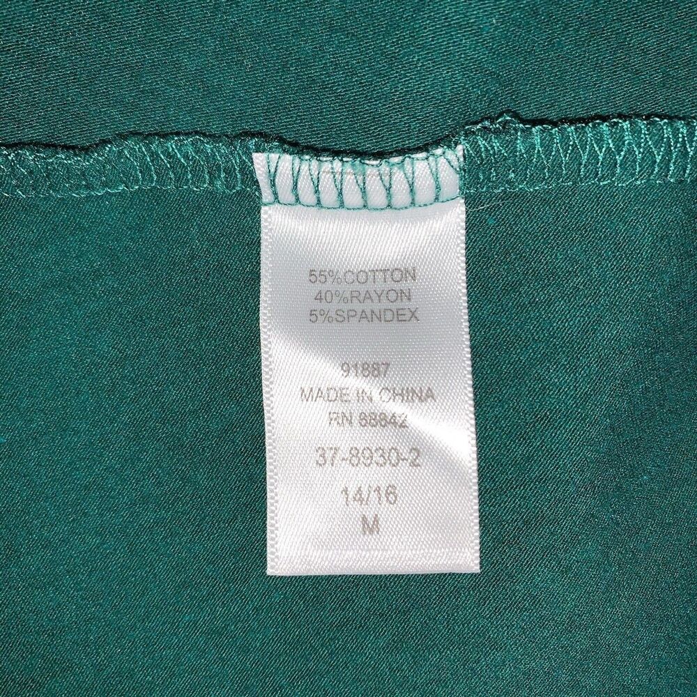 Denim 24/7 Women’s Green Peplum Top 3/4 Sleeves Size M - Picture 11 of 14